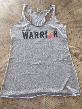 Next Level Apparel HOTWORX Gray Racerback Tank with Warrior Logo and Flame